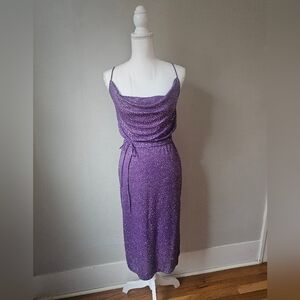 Nancy Bracoloni For Shangri La 90's Purple Glitter Dress